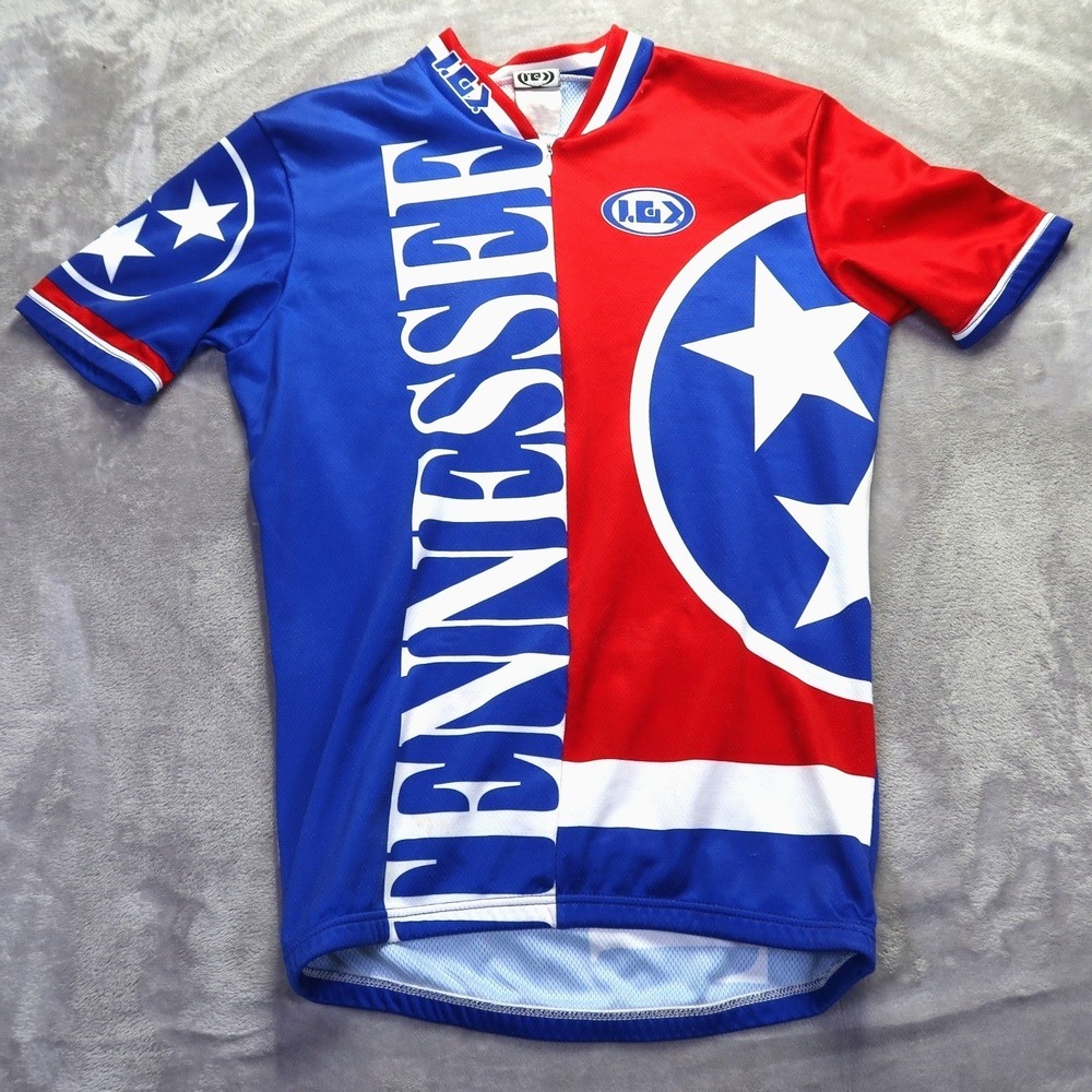 Louis Garneau Tennessee State Flag Cycling Jersey Mens Red Blue Short Sleeve Zip
